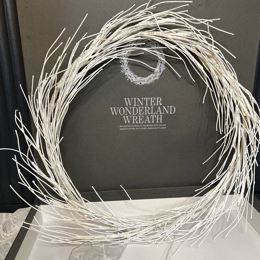 Restoration Hardware Winter Wonderland 24” Warm White Starry Lighted Wreath Box - Picture 14 of 16